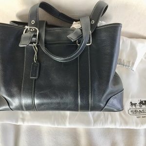 Coach Black Leather Tote